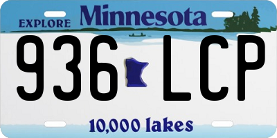 MN license plate 936LCP