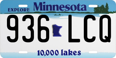 MN license plate 936LCQ
