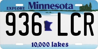 MN license plate 936LCR