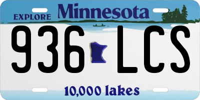 MN license plate 936LCS