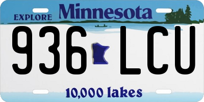 MN license plate 936LCU