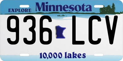 MN license plate 936LCV
