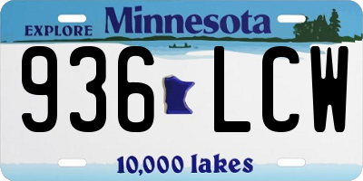 MN license plate 936LCW