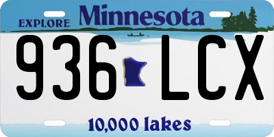 MN license plate 936LCX