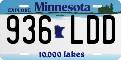 MN license plate 936LDD