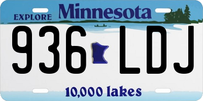 MN license plate 936LDJ