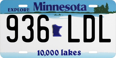 MN license plate 936LDL