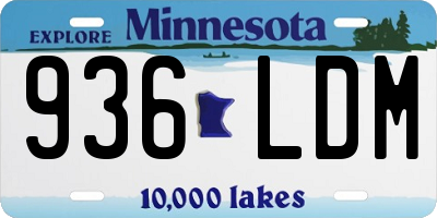 MN license plate 936LDM