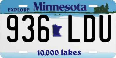 MN license plate 936LDU