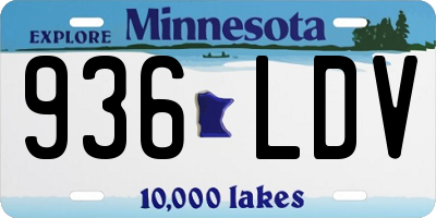 MN license plate 936LDV