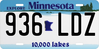 MN license plate 936LDZ