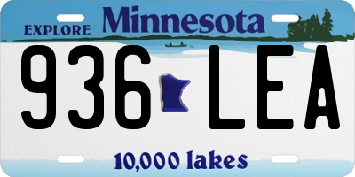 MN license plate 936LEA