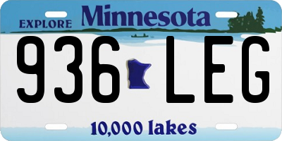 MN license plate 936LEG