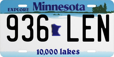 MN license plate 936LEN