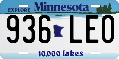 MN license plate 936LEO