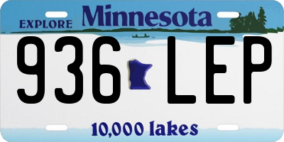MN license plate 936LEP