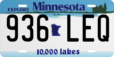 MN license plate 936LEQ