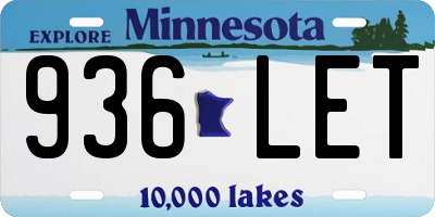 MN license plate 936LET