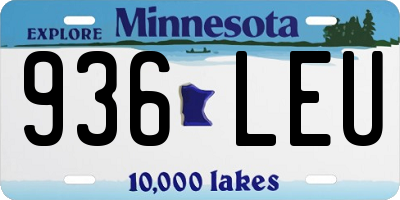 MN license plate 936LEU