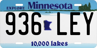 MN license plate 936LEY