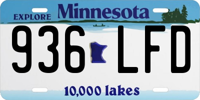 MN license plate 936LFD