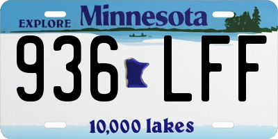 MN license plate 936LFF