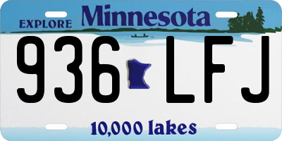 MN license plate 936LFJ