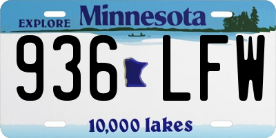 MN license plate 936LFW