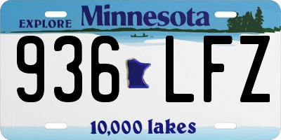 MN license plate 936LFZ
