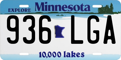 MN license plate 936LGA