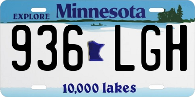 MN license plate 936LGH