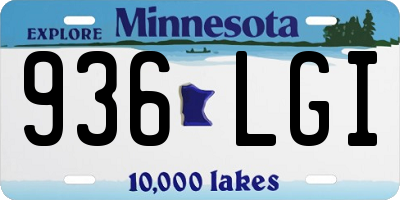 MN license plate 936LGI