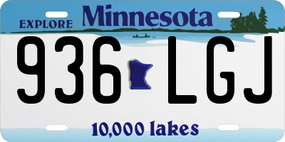 MN license plate 936LGJ