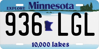 MN license plate 936LGL