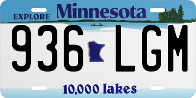 MN license plate 936LGM
