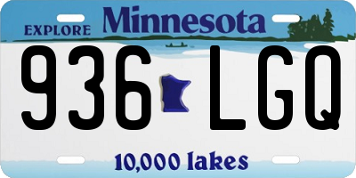 MN license plate 936LGQ