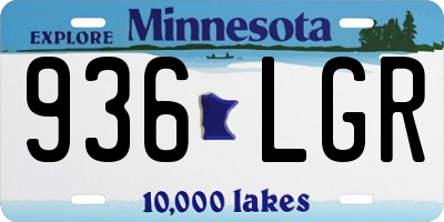 MN license plate 936LGR