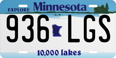MN license plate 936LGS