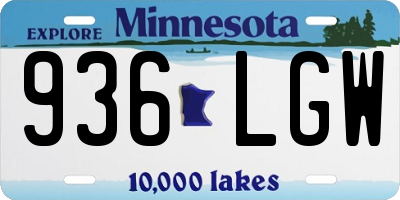 MN license plate 936LGW