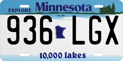 MN license plate 936LGX
