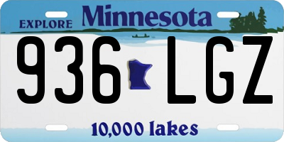 MN license plate 936LGZ
