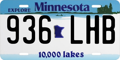 MN license plate 936LHB