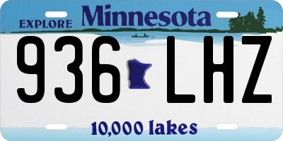 MN license plate 936LHZ