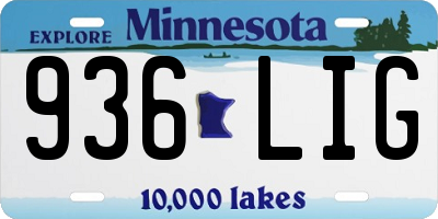 MN license plate 936LIG