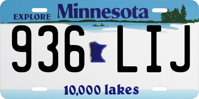 MN license plate 936LIJ