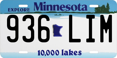 MN license plate 936LIM