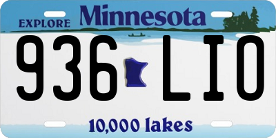 MN license plate 936LIO