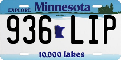 MN license plate 936LIP