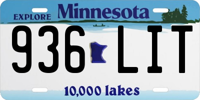 MN license plate 936LIT