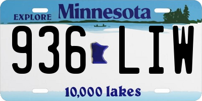 MN license plate 936LIW